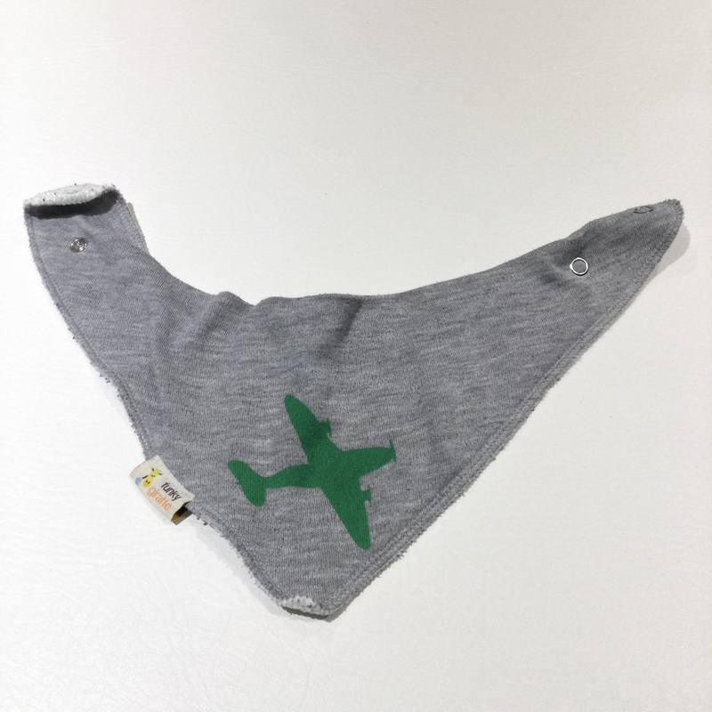 Aeroplane Grey & Green Dribble Bib - Boys 0-6 Months