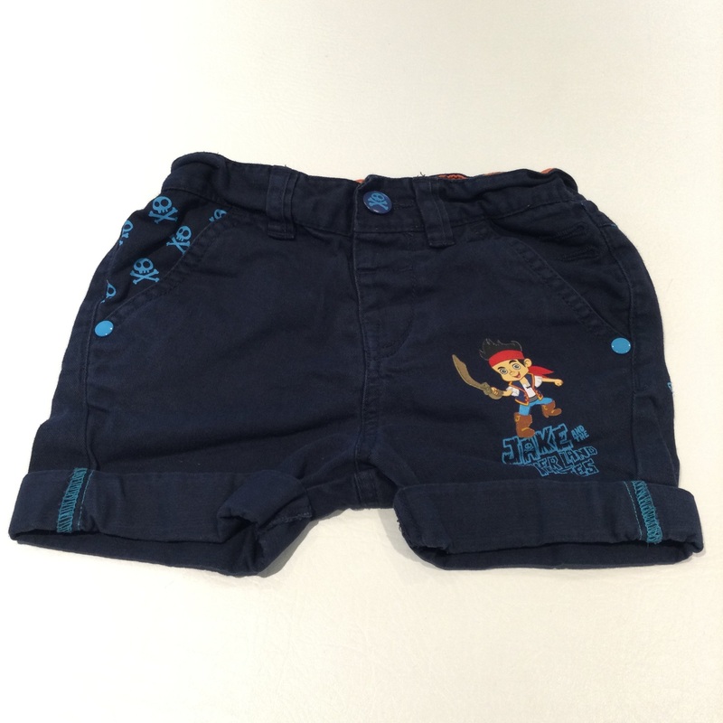'Jake & The Neverland Pirates' Navy Cotton Twill Shorts with Adjustable Waistband - Boys 12-18 Months