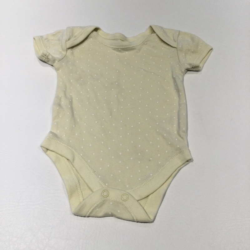 Yellow & White Spotty Short Sleeve Bodysuit - Girls 3-6 Months