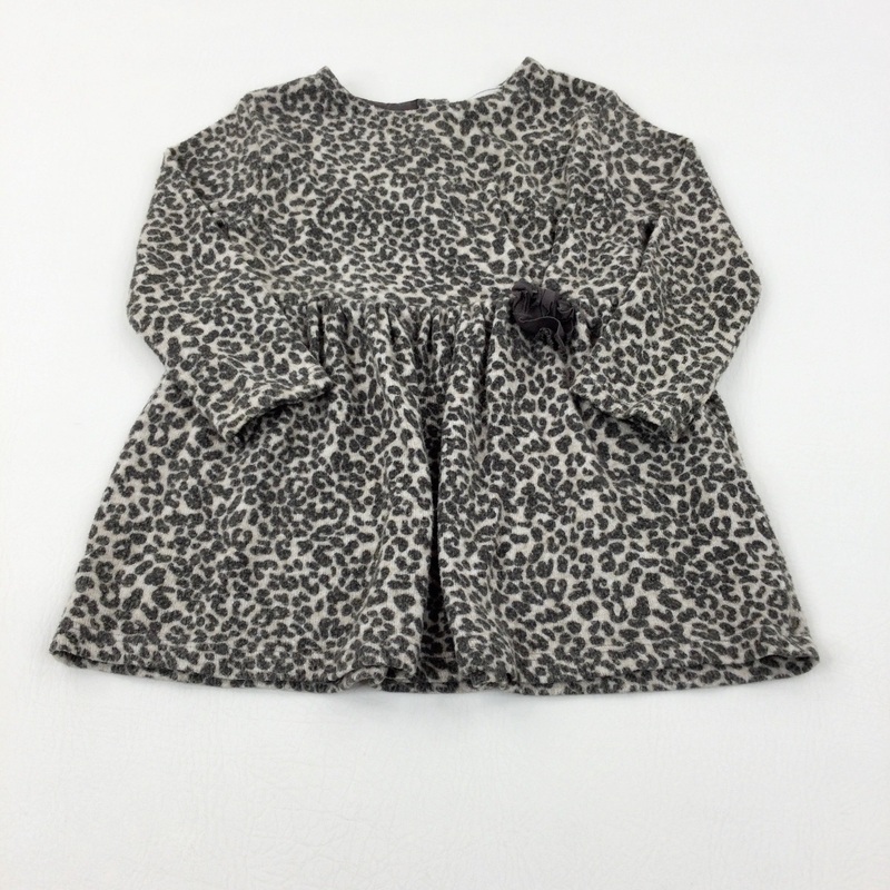 Animal Print Grey Dress - Girls 18-24 Months