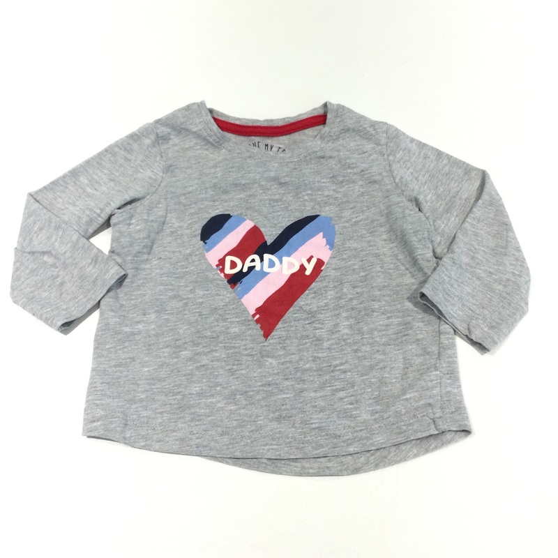 'Daddy' Heart Grey Long Sleeve Top - Girls 9-12 Months