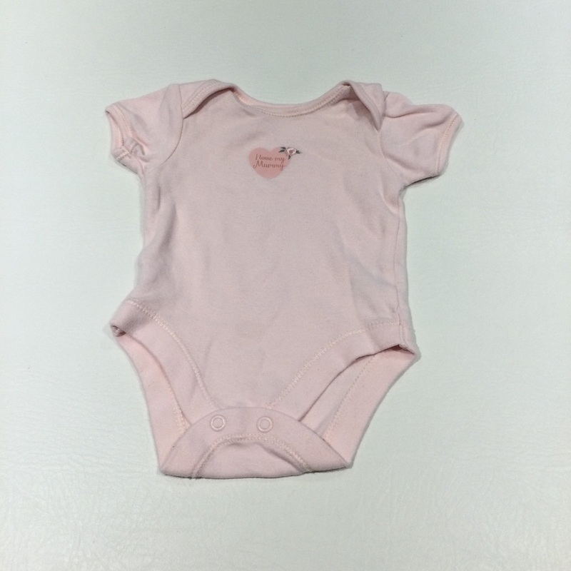 'I Love My Mummy' Heart Pink Short Sleeve Bodysuit - Girls Newborn