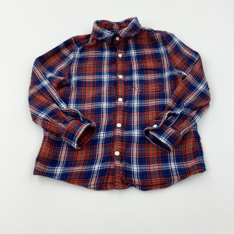 Orange & Navy Long Sleeve Shirt - Boys 2-3 Years