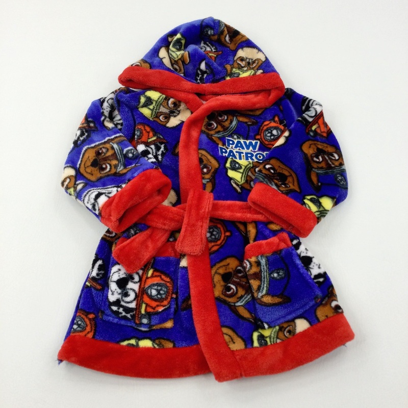 'Paw Patrol' Colourful Blue Fluffy Dressing Gown - Boys 18-24 Months