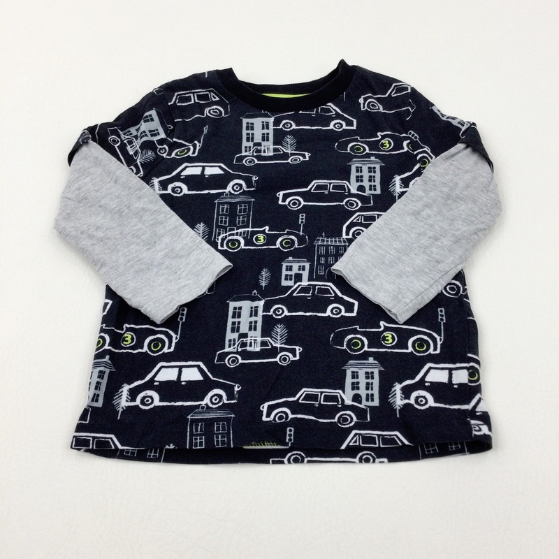Racing Cars Black & Grey Long Sleeve Top - Boys 18-24 Months