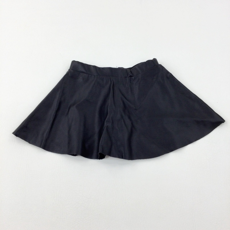 Black Leather Effect Skirt With Adjustable Waist - Girls 2-3 Years