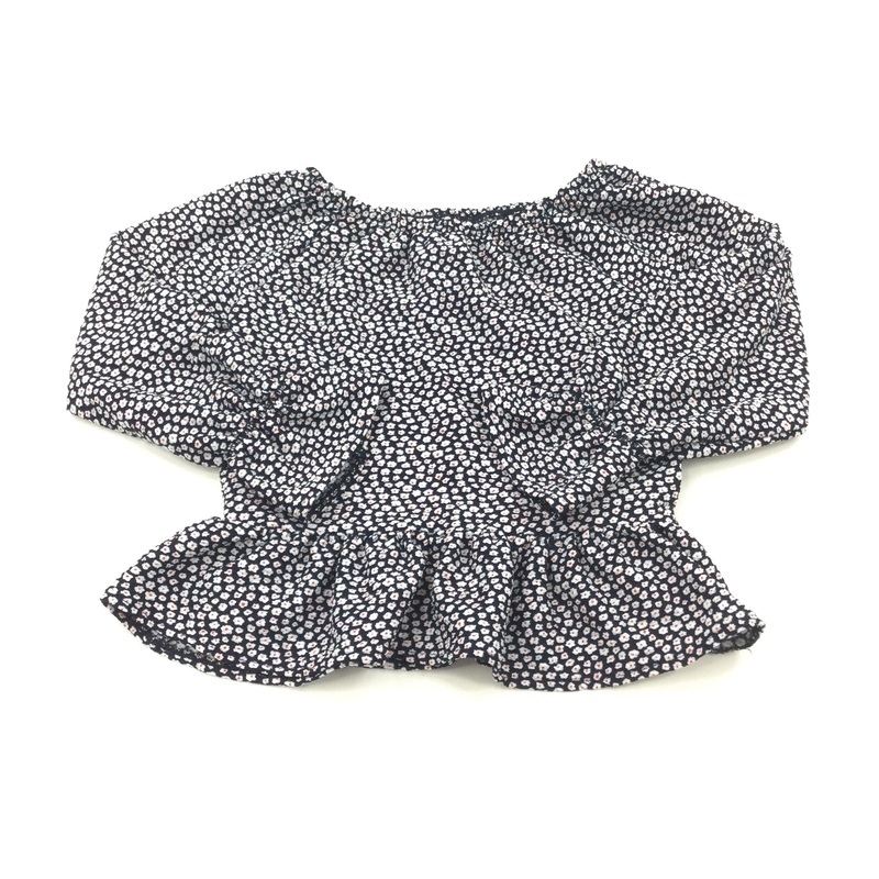 Flowers Navy Blouse - Girls 7 Years