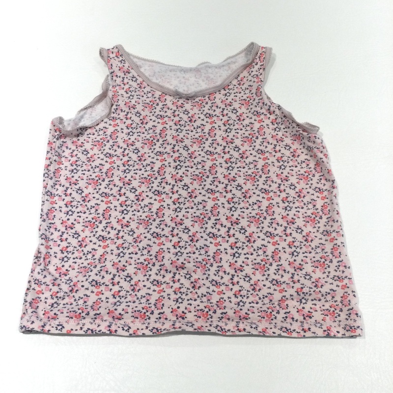 Flowers Pink Vest - Girls 7-8 Years