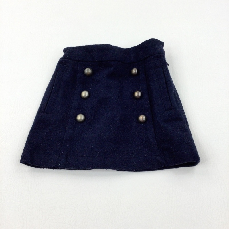 Smart Navy Wool Mix Skirt - Girls 2-3 Years