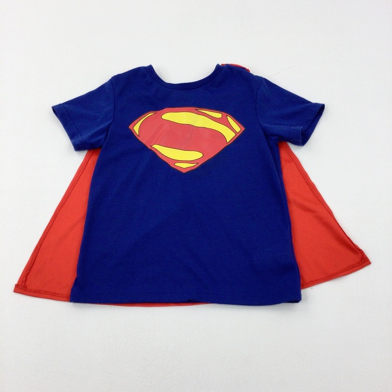 Superman Blue T-Shirt With Detachable Cape - Boys 3-4 Years