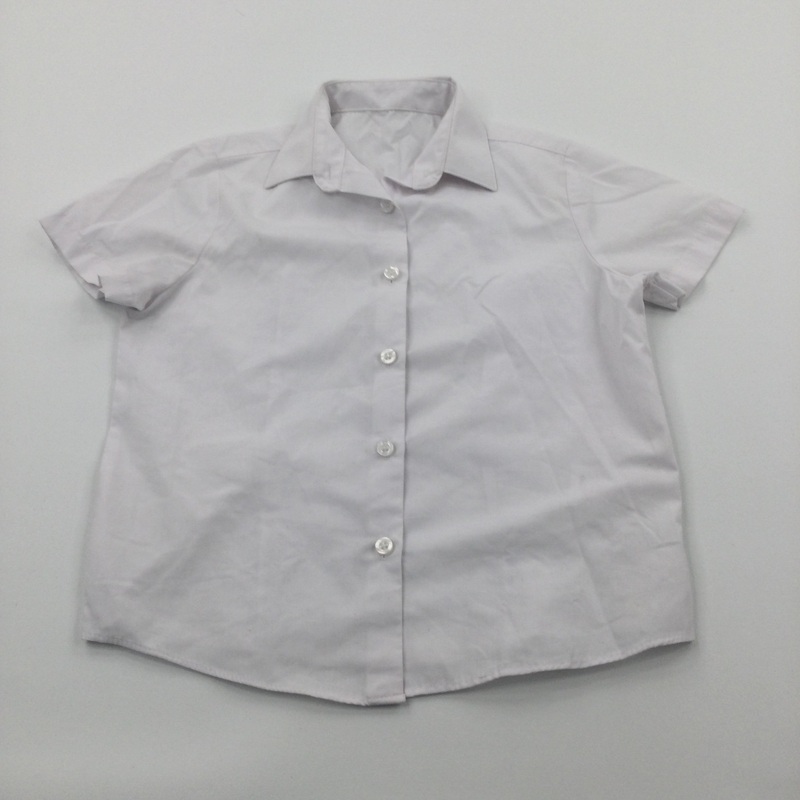 White Short Sleeve School Shirt- Girls 5-6 Years