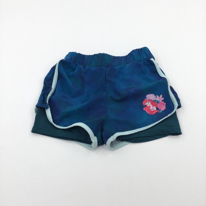 Ariel The Little Mermaid Blue/Green Shorts - Girls 8-9 Years