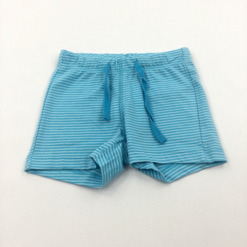 **NEW** Blue Striped Jersey Shorts - Boys 3-6 Months