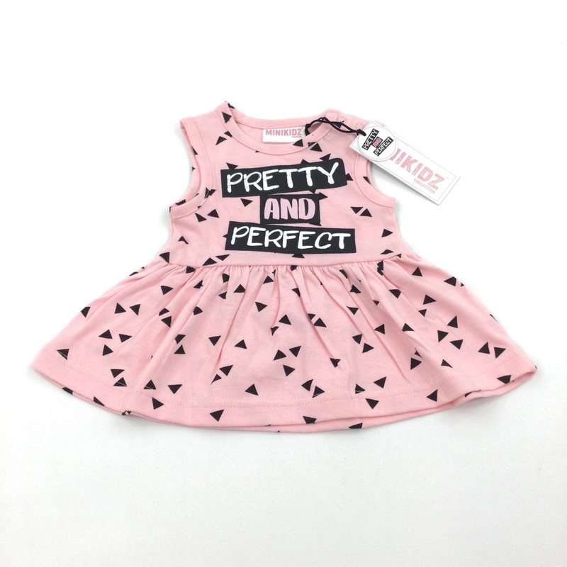 **NEW** 'Pretty And Perfect' Triangles Pink Dress - Girls Newborn