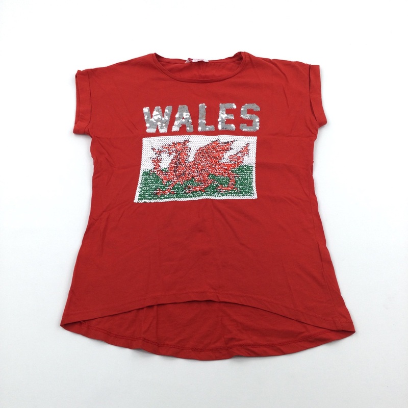 Wales Sequined Red T-Shirt - Girls 11-12 Years