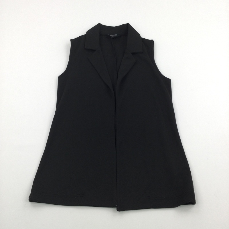 Black Sleeveless Wrap Around Waistcoat Style Jacket - Girls 9 Years