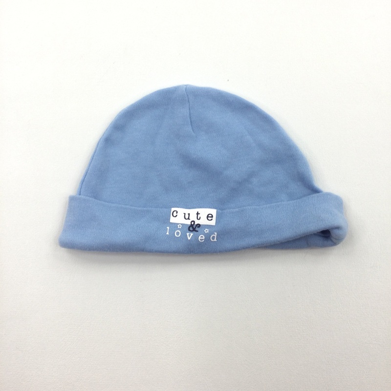 'Cute & Loved' Blue Jersey Hat - Boys One Size
