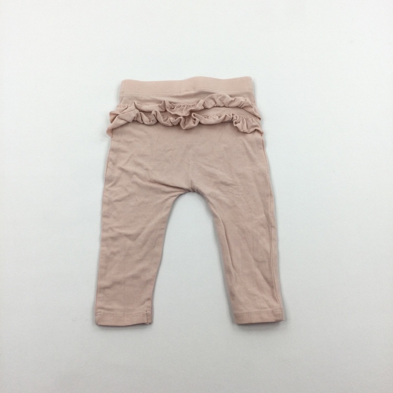 Pale Peach Leggings with Frilly Bottom - Girls 3-6 Months