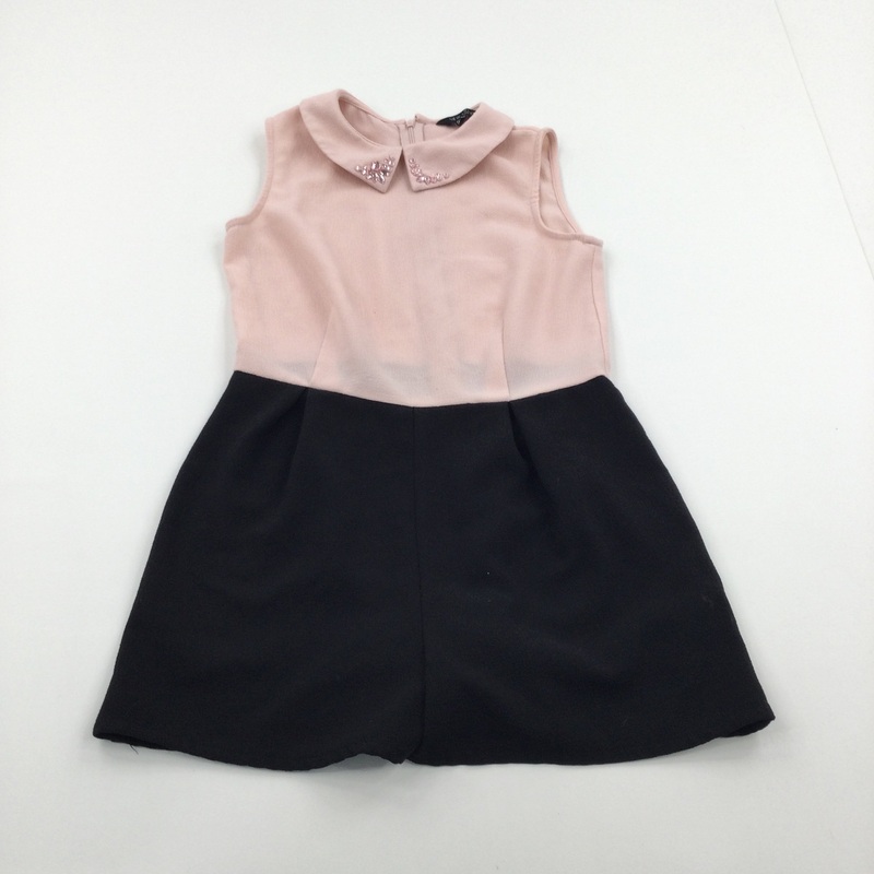 Pink & Black Playsuit with Collar - Girls 12 Years