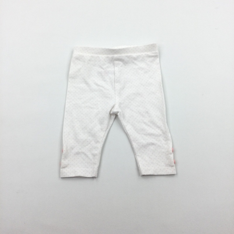 Pink Spotty White Leggings - Girls Newborn
