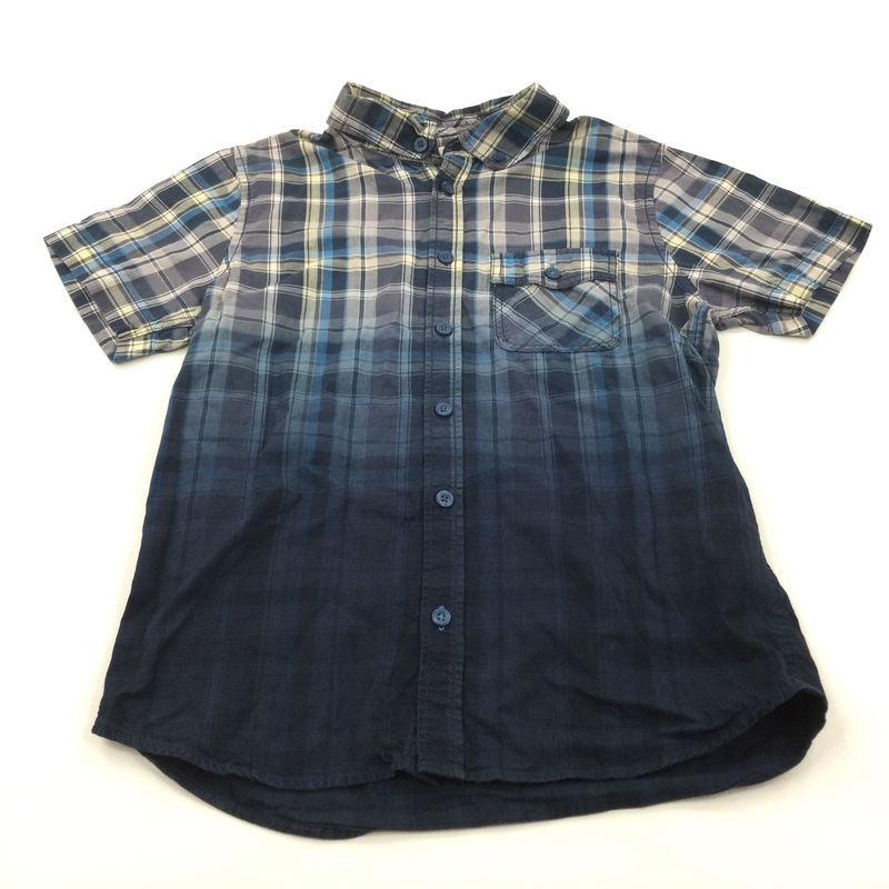 Blue & Cream Checked Cotton Shirt - Boys 10-11 Years