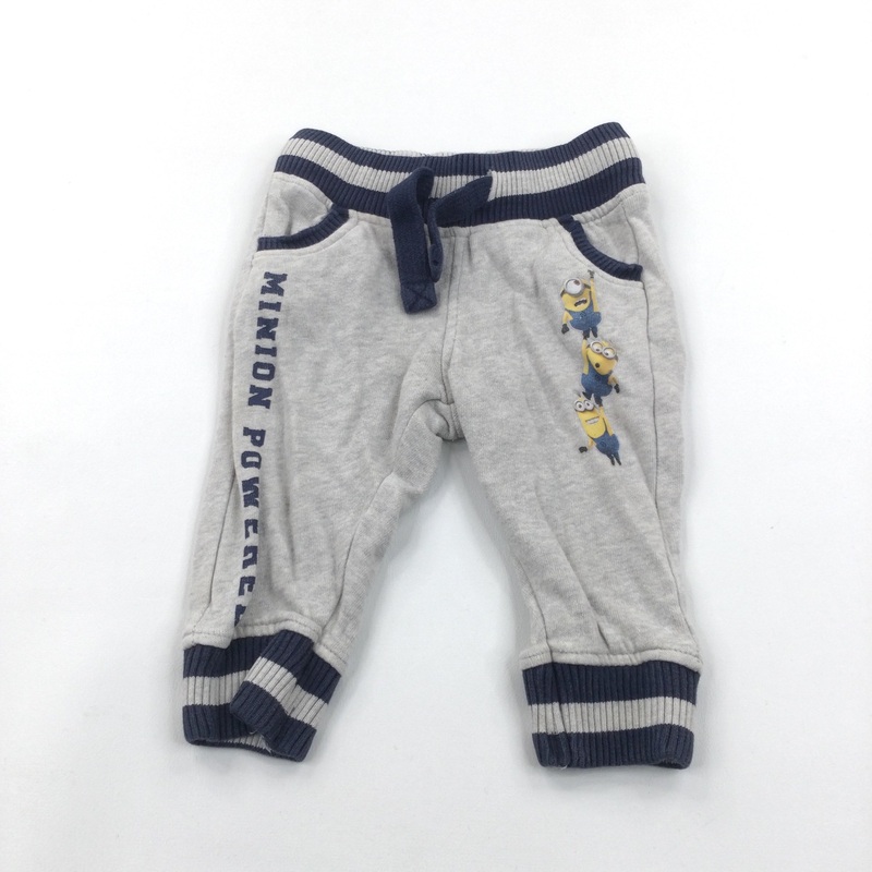 'Minion Powered' Despicable Me Grey Joggers  - Boys 3-6 Months