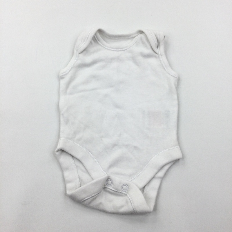 White Sleeveless Bodysuit - Boys/Girls Tiny Baby