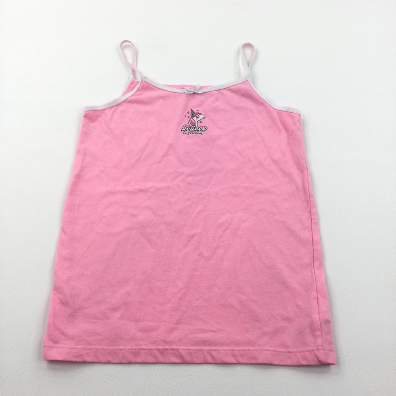 'Believe In Yourself' Unicorn Pink Vest - Girls 8-9 Years