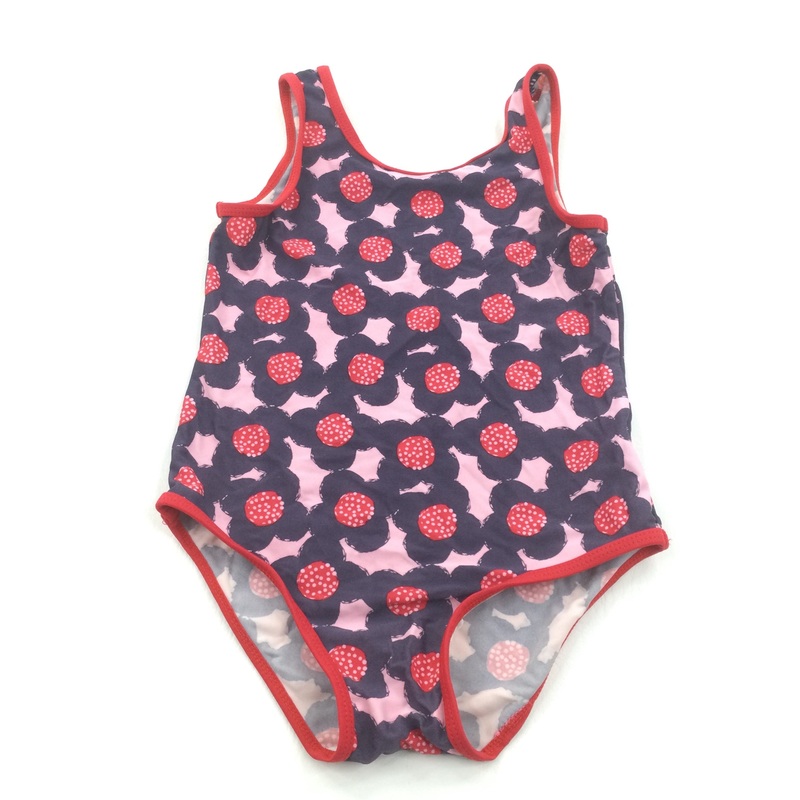 Flowers Red, Pink & Purple Swimming Costume - Girls 6-7 Years