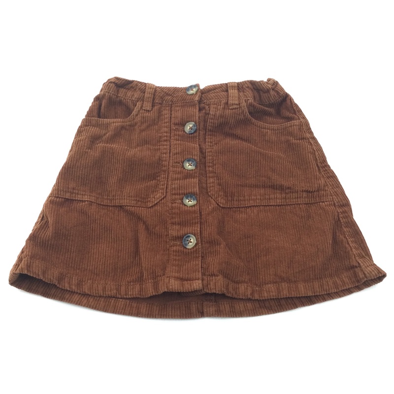 Tan Corduroy Skirt with Adjustable Waistband - Girls 8-9 Years