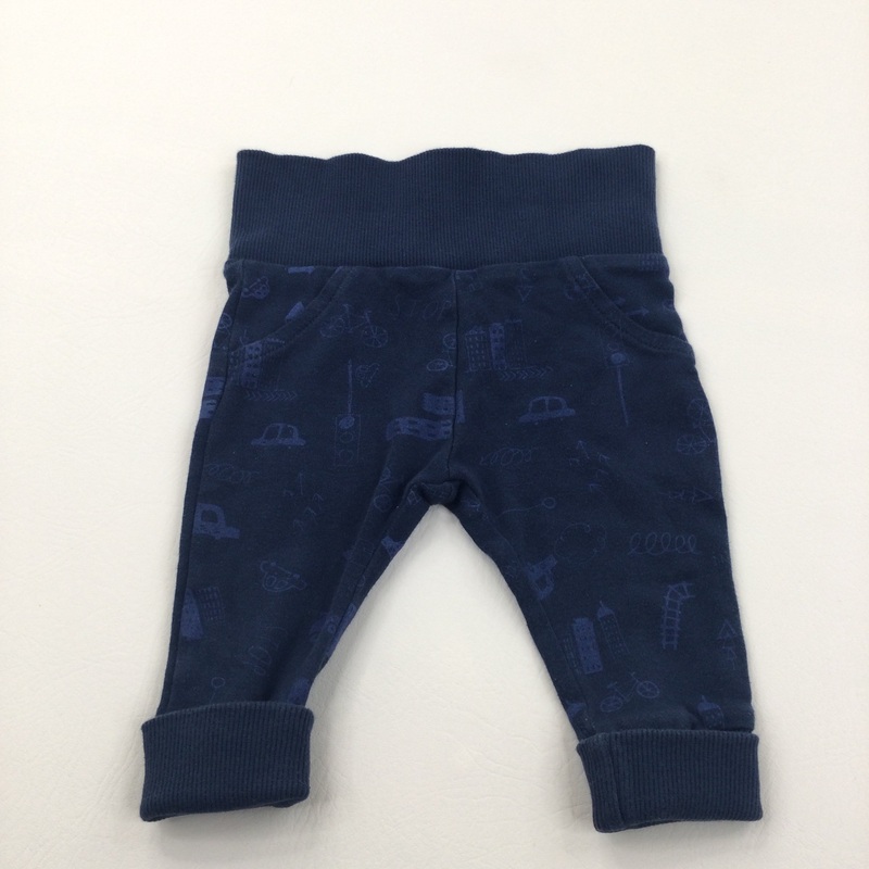 Vehicles Navy Lightweight Jersey Trousers - Boys 3-6 Months