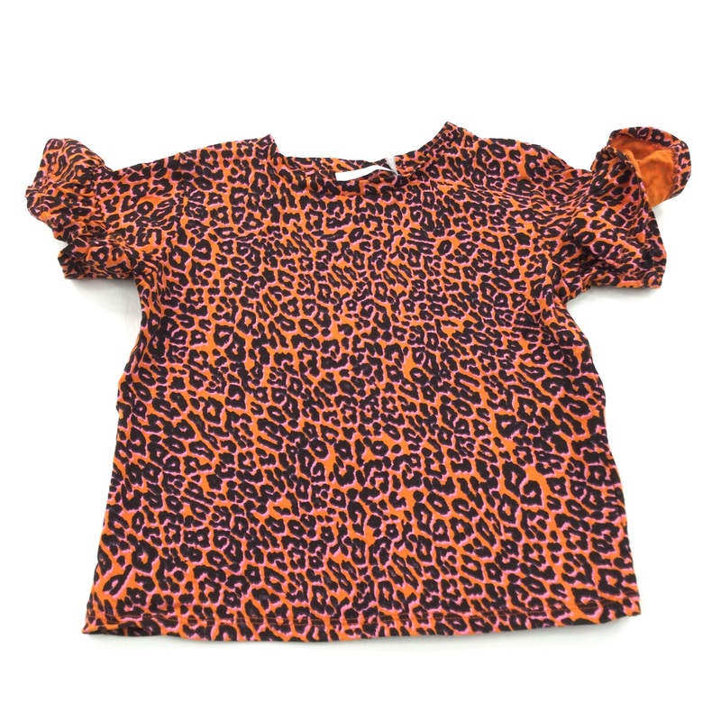 Animal Print Black & Orange Cotton Blouse - Girls 3-4 Years
