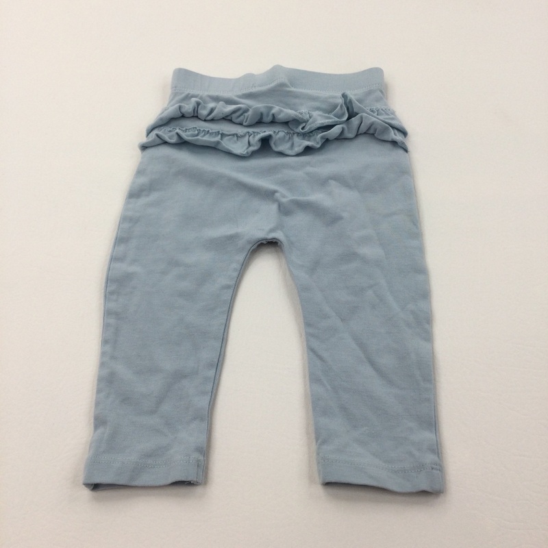 Blue Leggings with Frilly Bottom - Girls 3-6 Months