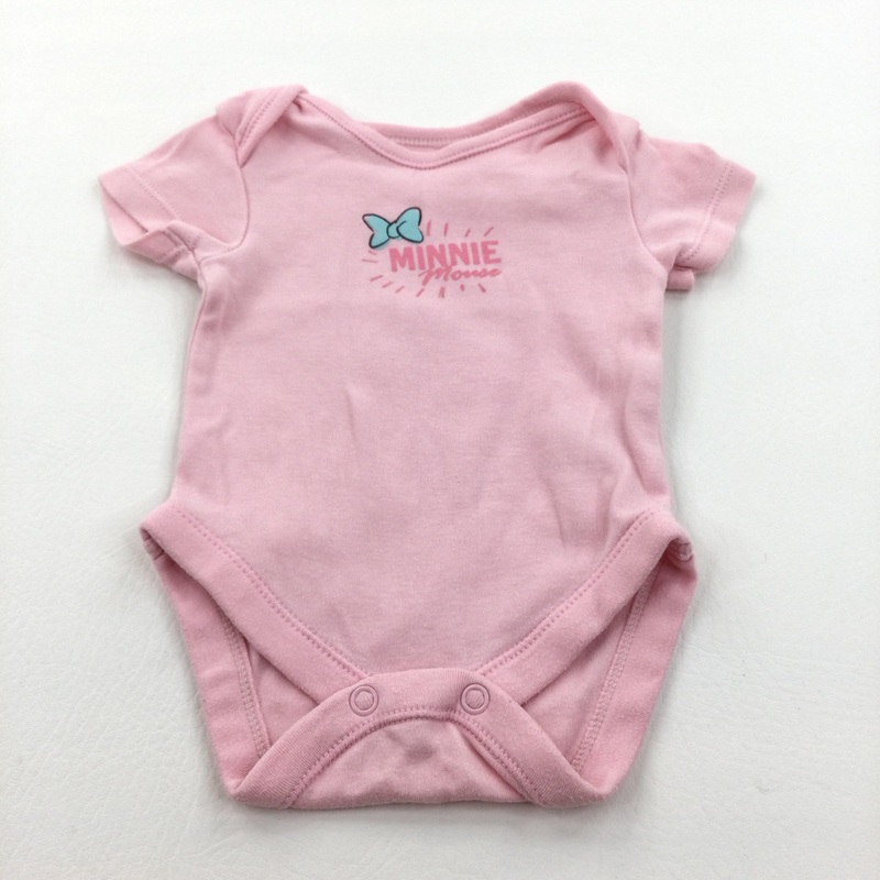 'Minnie Mouse' Pink Short Sleeve Bodysuit - Girls Newborn