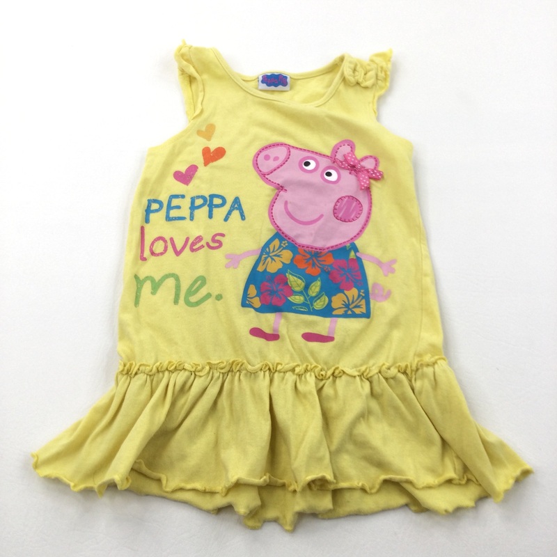 'Peppa Loves Me' Peppa Pig Yellow Jersey Dress - Girls 18-24 Months