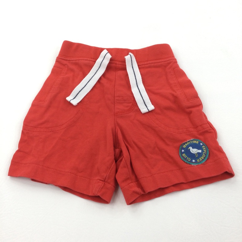 Seagull Badge Red Jersey Shorts - Boys 6-9 Months