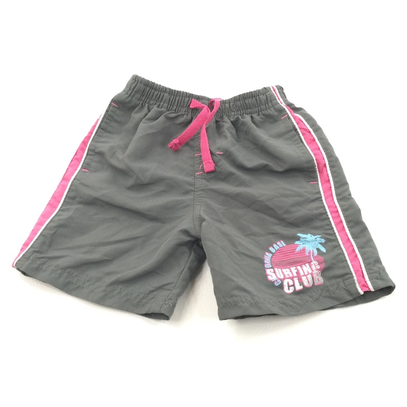 'Surfing Club' Olive Green & Pink Lightweight Shorts - Girls 18-24 Months
