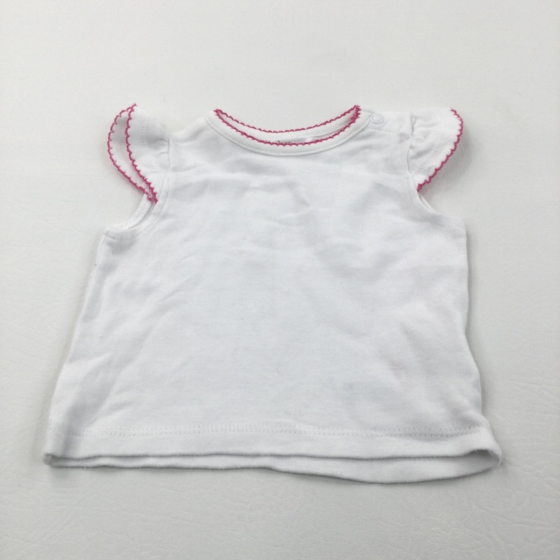 White & Pink T-Shirt - Girls Newborn