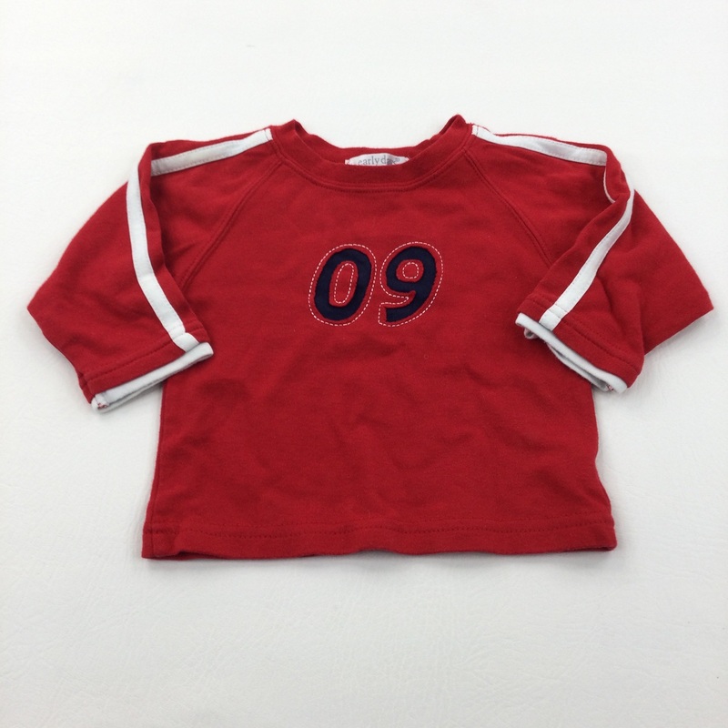 '09' Red Long Sleeve Top - Boys 3-6 Months