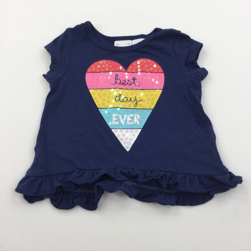 'Best Day Ever' Heart Navy Tunic Top - Girls 6 Months