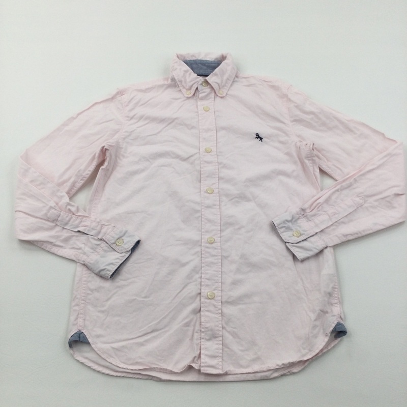 Ram Motif Pale Pink Cotton Shirt - Boys 10-11 Years
