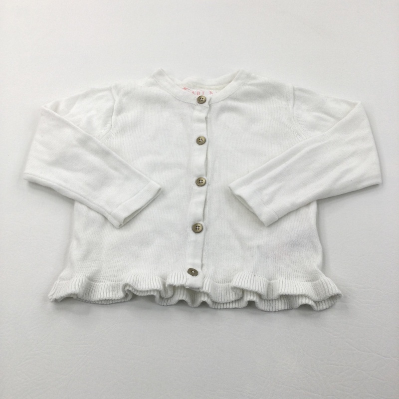 White Lightweight Knitted Cardigan - Girls 9-12 Months