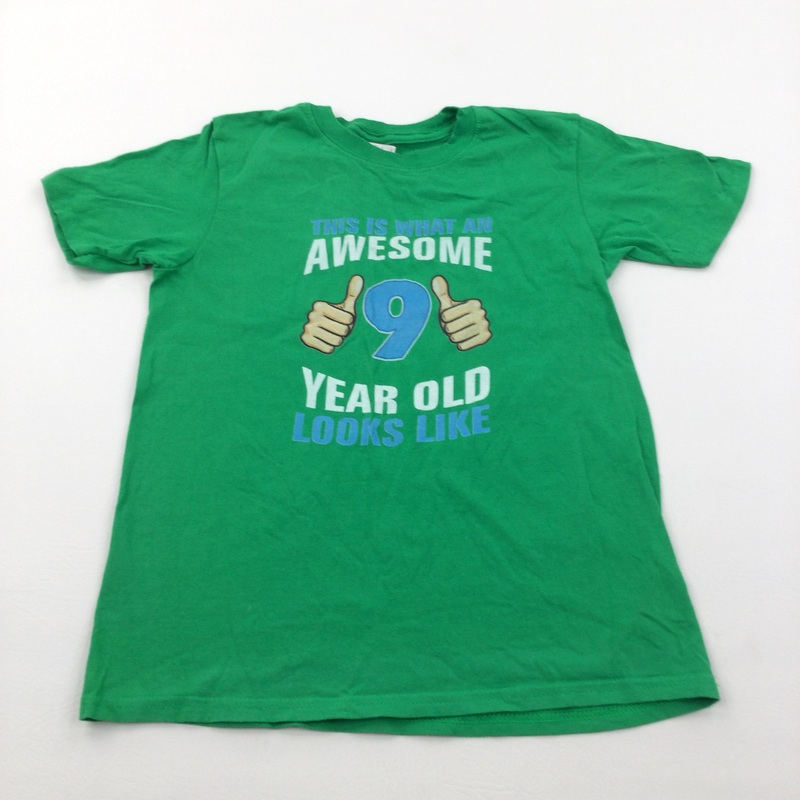 'Awesome 9 Year Old' Green T-Shirt - Boys 9-10 Years