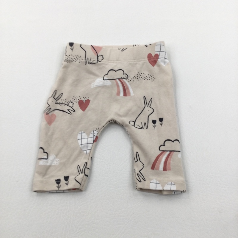 Rabbits & Rainbows Beige Leggings - Girls Tiny Baby