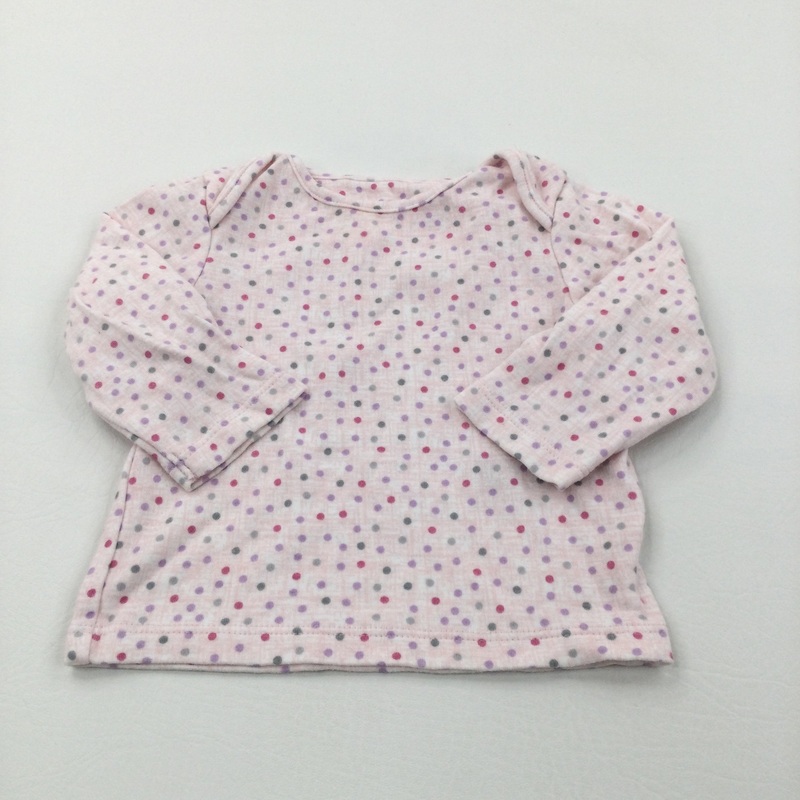 Spotty Pink Long Sleeve Top - Girls 3-6 Months