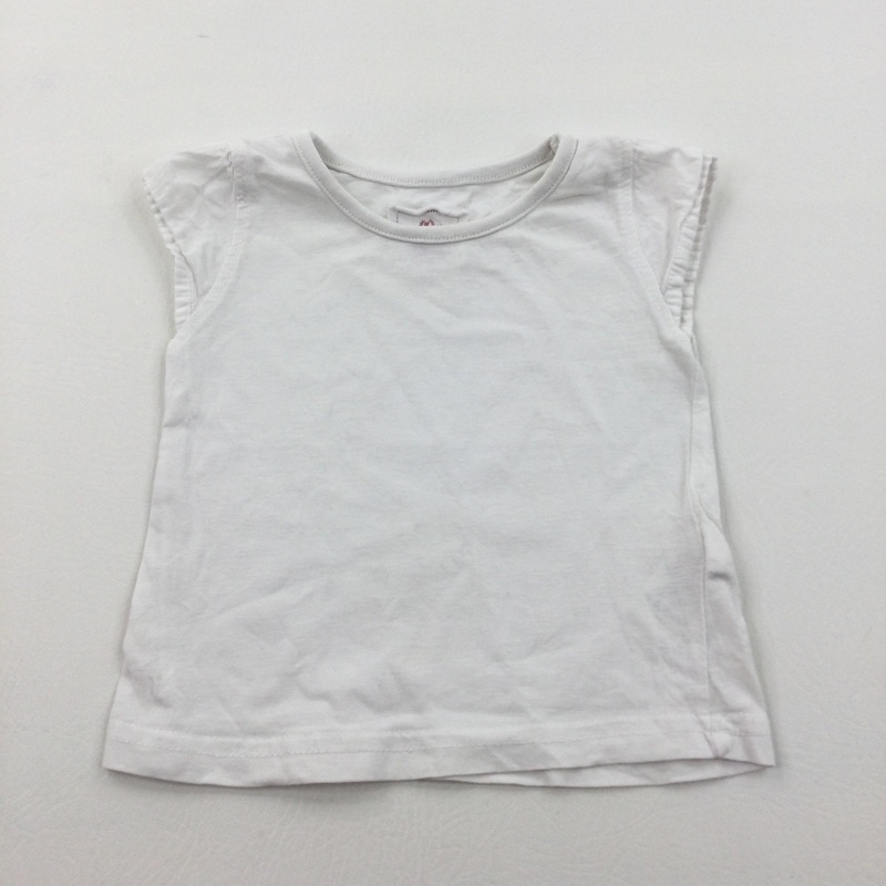 White T-Shirt - Girls 3-6 Months