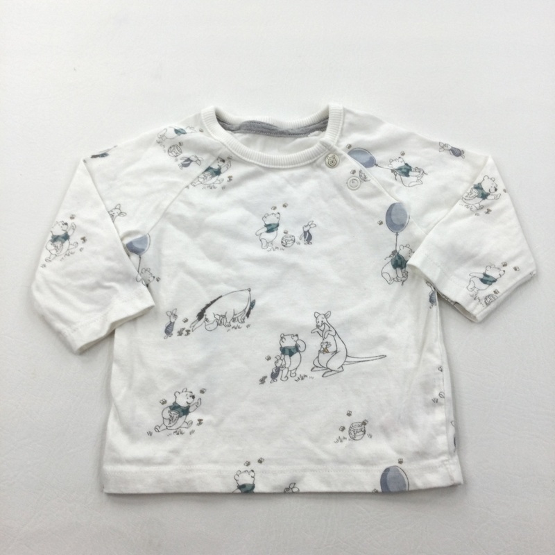 Winnie The Pooh & Piglet White Long Sleeve Top - Boys 0-3 Months