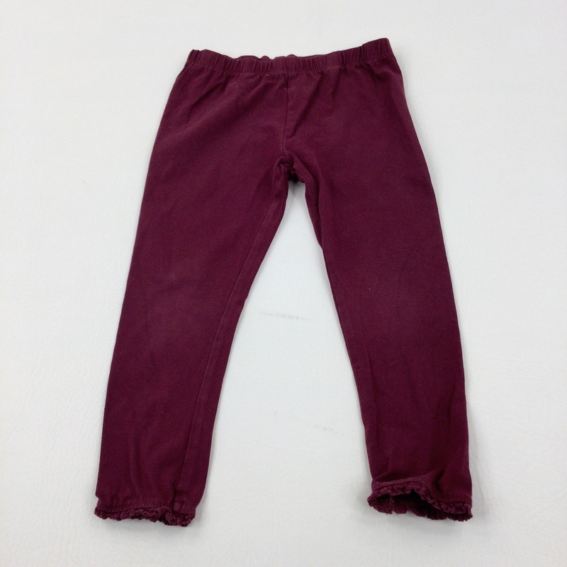 Burgundy Leggings - Girls 4-5 Years