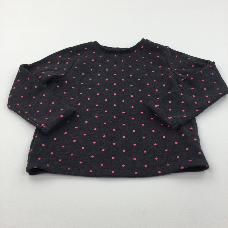 Spotty Pink & Charcoal Grey Sweatshirt - Girls 5-6 Years