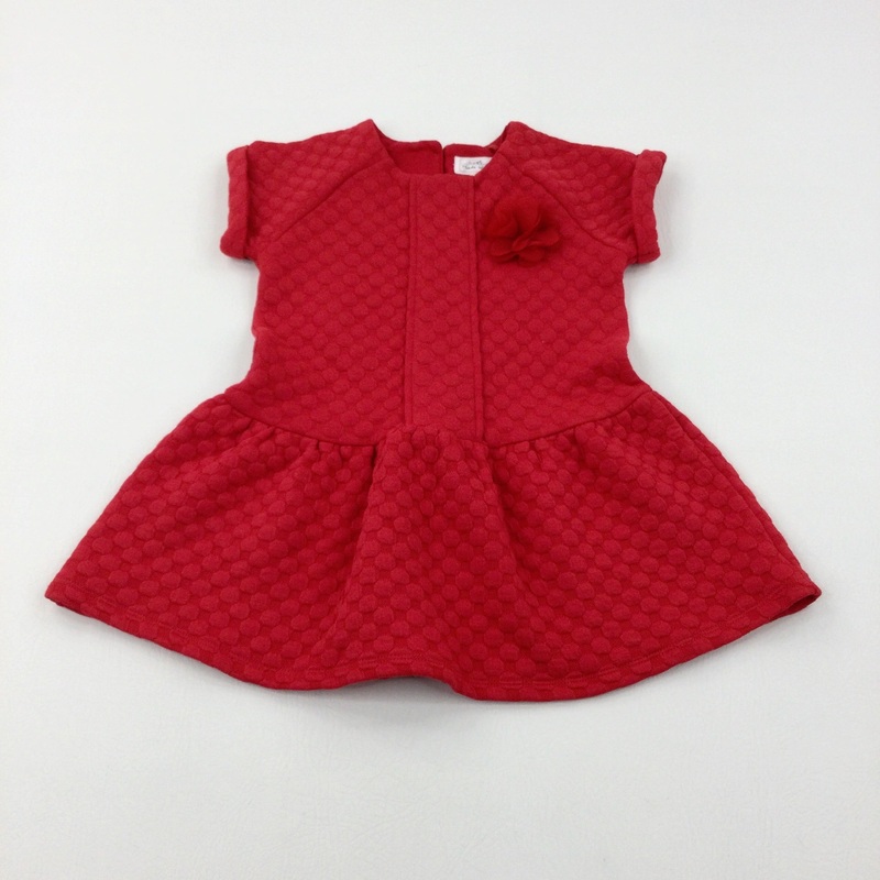 Spotty Quilted Red Dress - Girls 3-4 Years